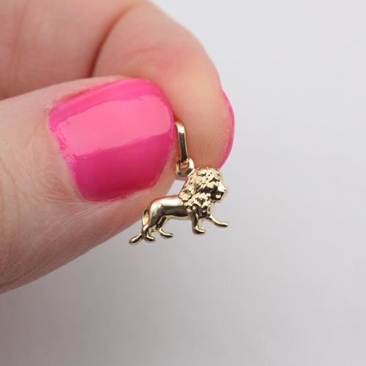 Tiny 9ct Gold Lion Charm