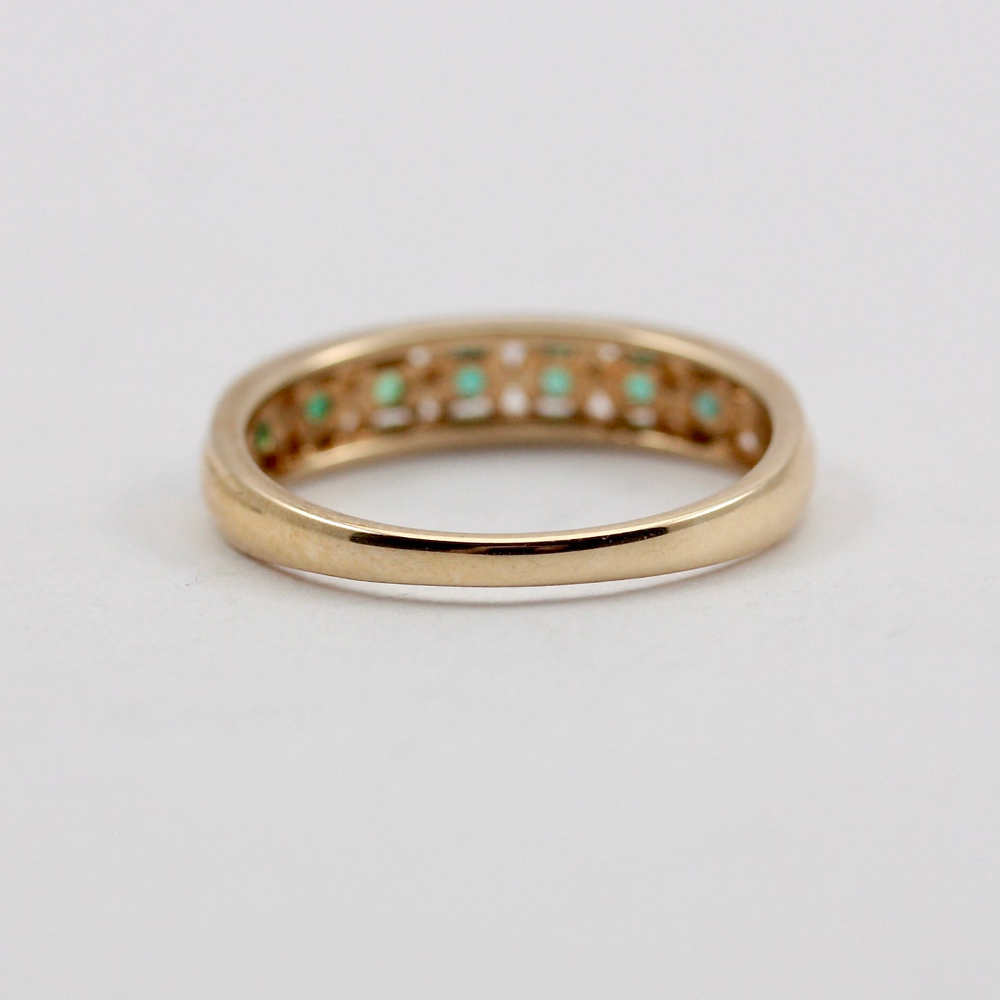 Vintage 9ct Gold Emerald 7 Stone Ring