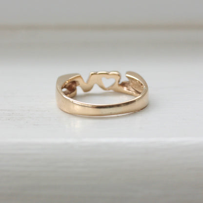 Vintage 9ct Gold 'LOVE' Ring, 1986