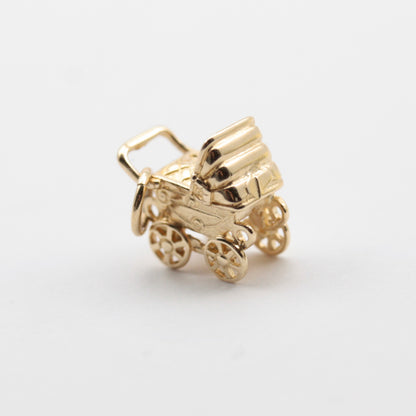 Modern Pre-owned 9ct Gold Baby's Pram Charm