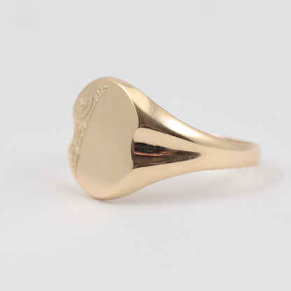 Vintage 9ct Gold Oval Signet Ring, 1988