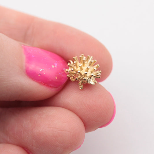 Tiny Vintage 9ct Gold Hedgehog Charm, 1970s