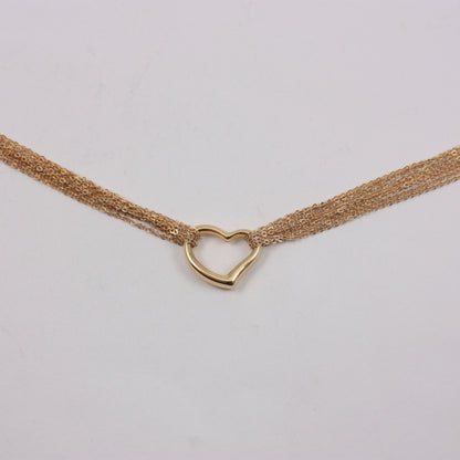 Vintage 9ct Gold Heart Multi Strand Necklace, c1980s