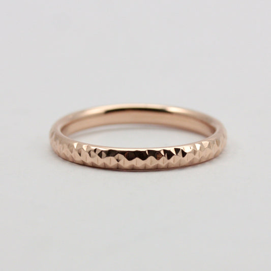 Pre-owned 9ct Rose Gold Textured Band Ring