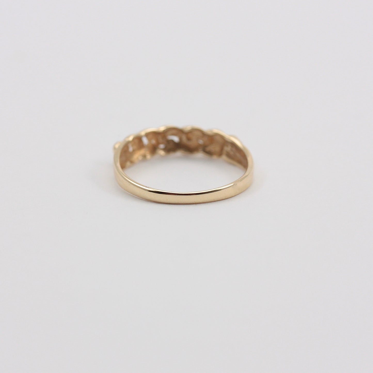 Vintage 9ct Gold Single Row Keeper Ring, 1982