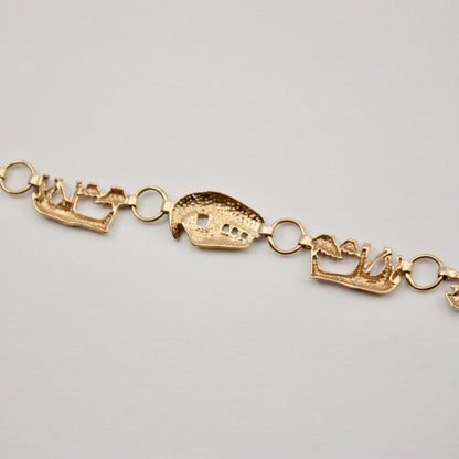 Vintage 9ct Gold Noah's Ark Bracelet