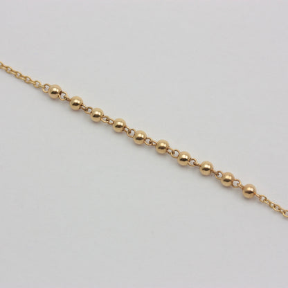 Pre-owned 14ct Gold Ball and Cable Chain Bracelet 