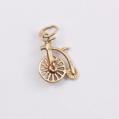 vintage 9ct gold penny farthing charm