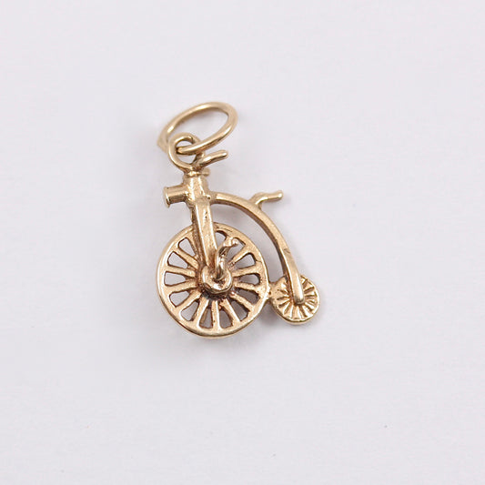 vintage 9ct gold penny farthing charm