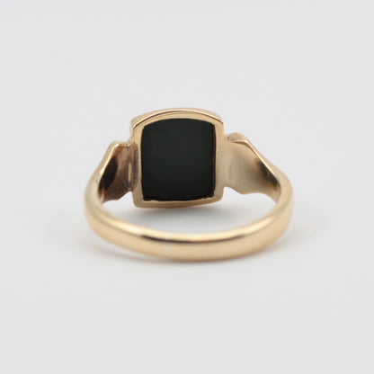 Vintage 9ct Gold Bloodstone Signet Ring, 1965