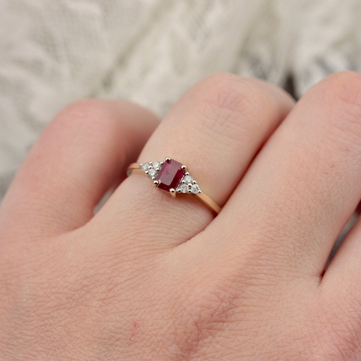 Pre-owned 9ct Gold Ruby and Diamond Ring