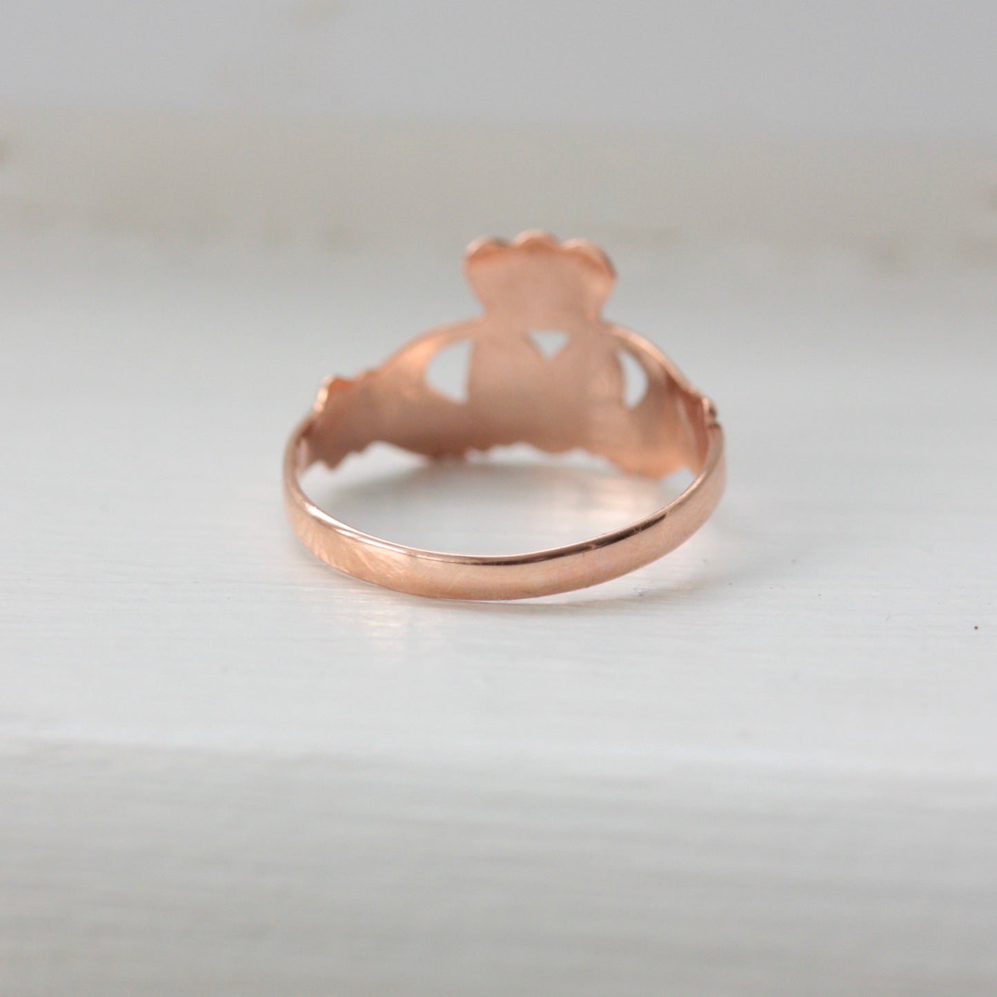 Vintage 9ct Rose Gold Claddagh Ring, 1990