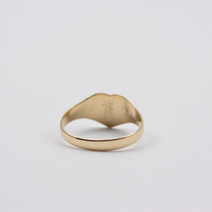 Vintage 9ct Gold 'CH' Monogrammed Heart Signet Ring, 1978