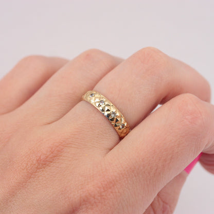 Vintage 9ct Gold Spinel Eternity Ring, 1977