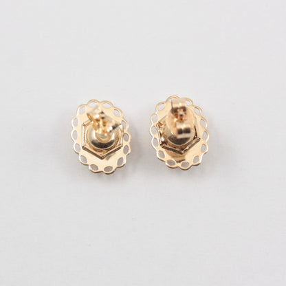Vintage 9ct Gold Star Set Diamond Stud Earrings, 1978