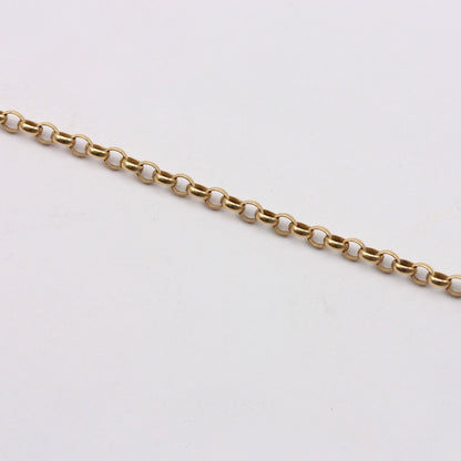 Vintage 9ct Gold Oval Belcher Chain Bracelet, 6.75 inches, 3.2g