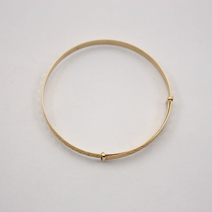 Ladies 9ct Yellow Gold Patterned Expandable Bangle 4.1g