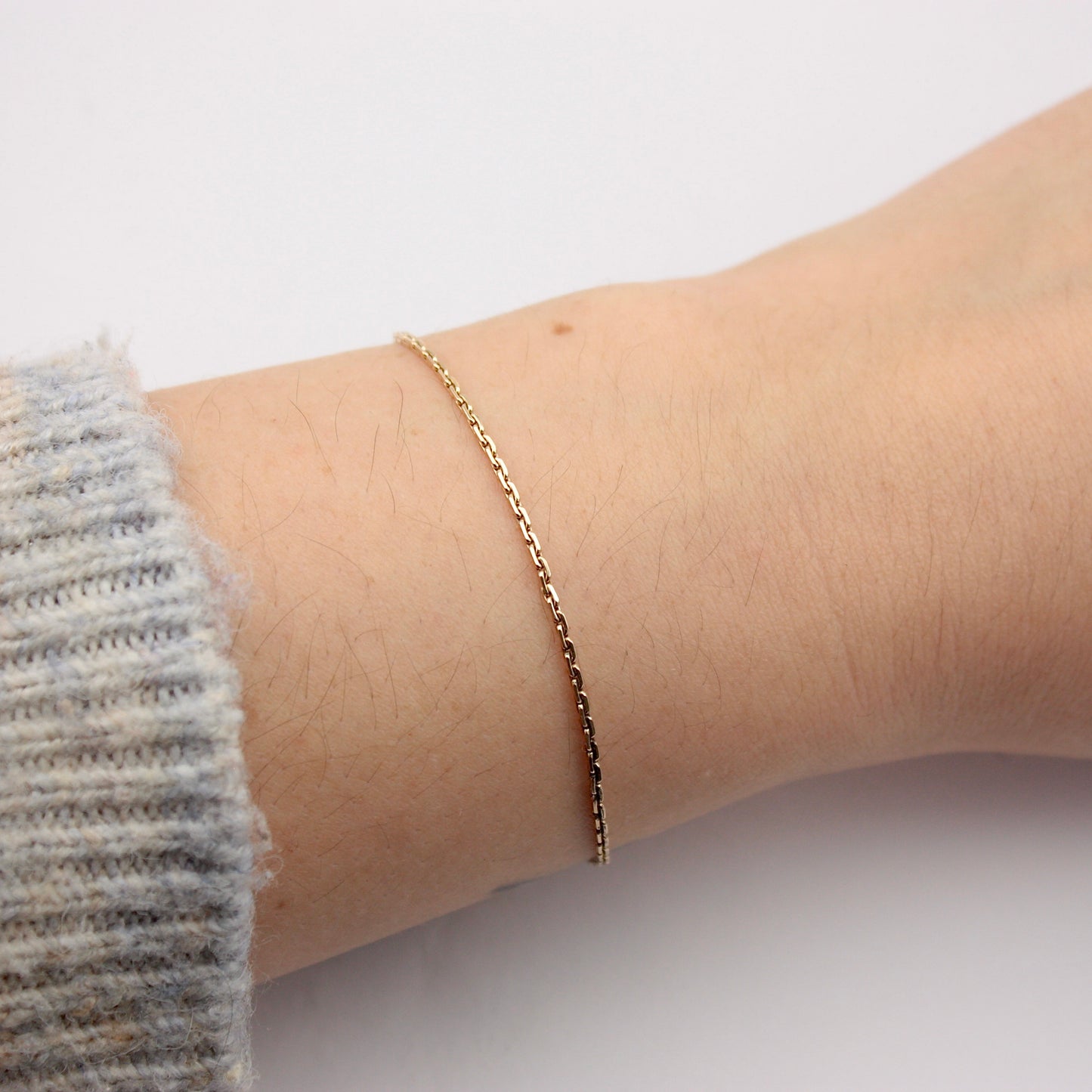 Vintage 9ct Gold Diamond Cut Rectangle Link Bracelet, 7.25 inches, 1983