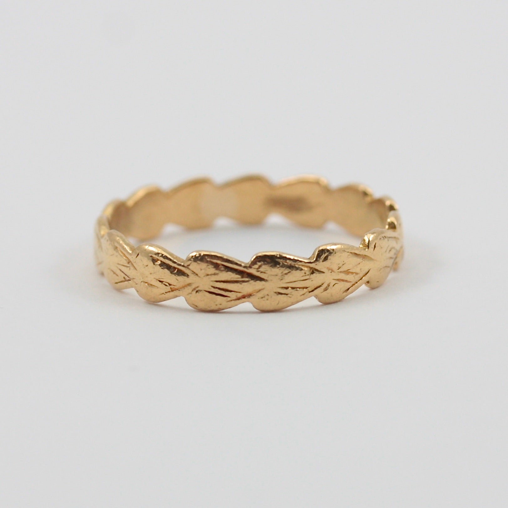 Vintage 22ct Gold Patterned Band Ring, 1952