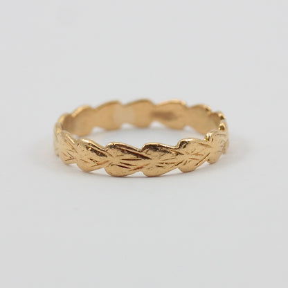 Vintage 22ct Gold Patterned Band Ring, 1952