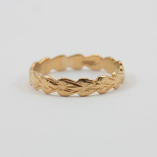 Vintage 22ct Gold Patterned Band Ring, 1952