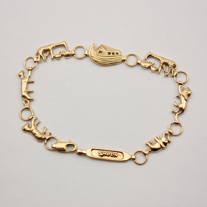 Vintage 9ct Gold Noah's Ark Bracelet