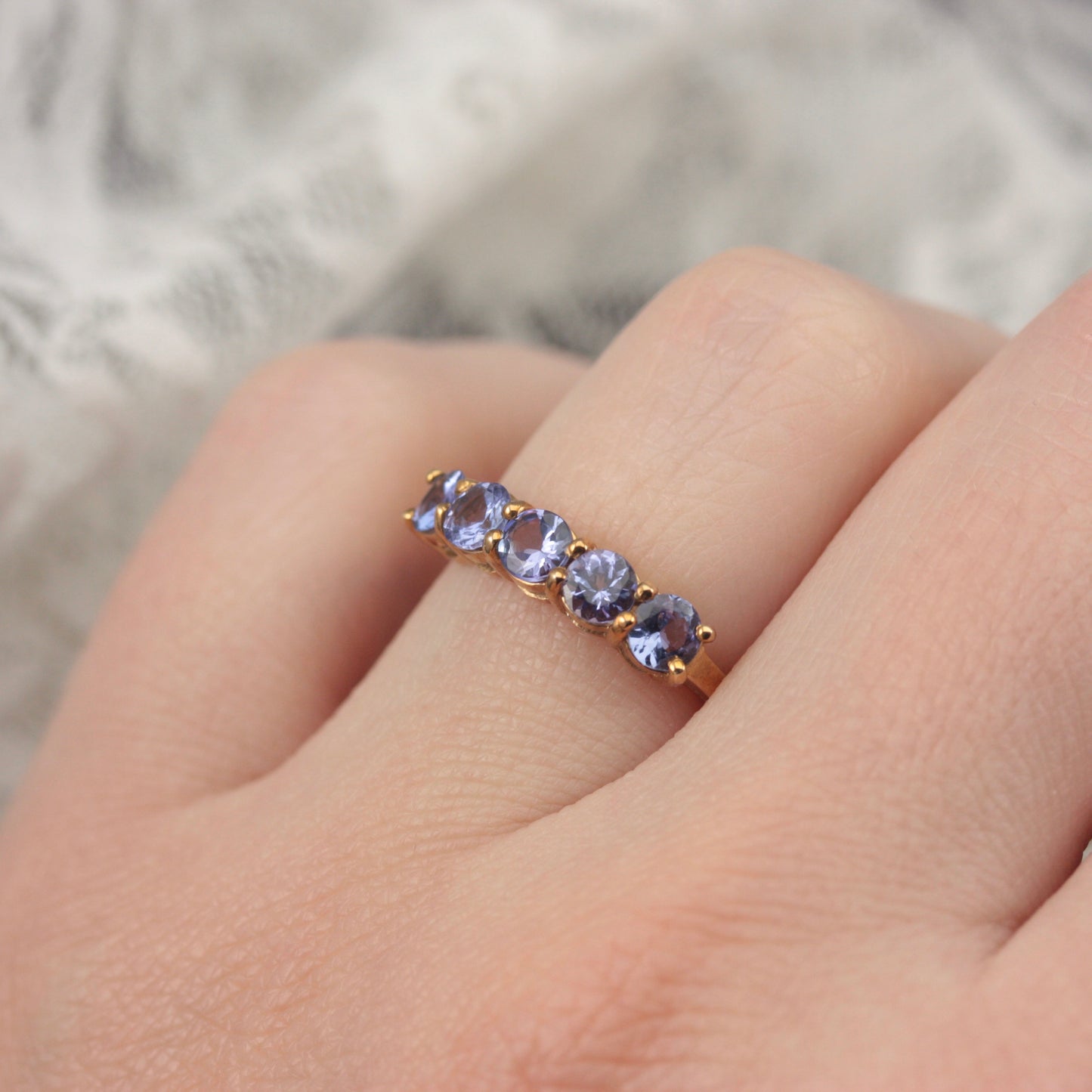 Pre-owned 9ct Gold Tanzanite 5 Stone Ring
