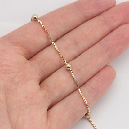 Pre-owned 9ct Gold Ball and Box Chain Bracelet