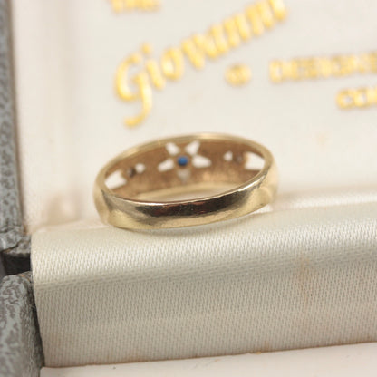 Vintage 9ct Gold Spinel Star Band Ring, 1970s