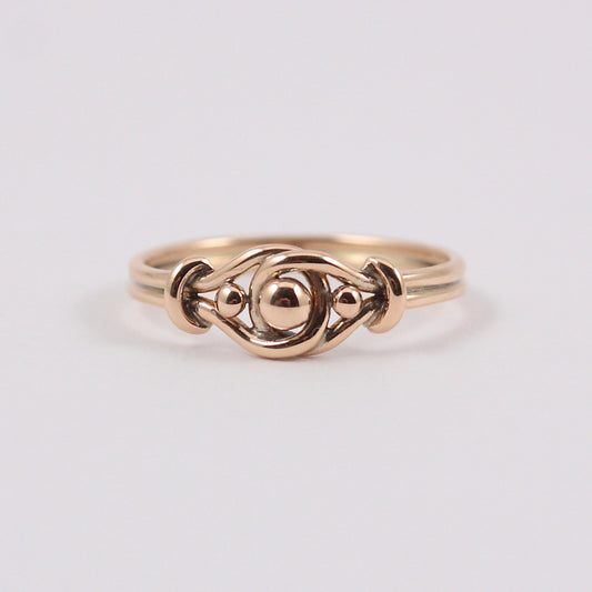 Antique Victorian 9ct Gold Keeper Knot Ring, 1896