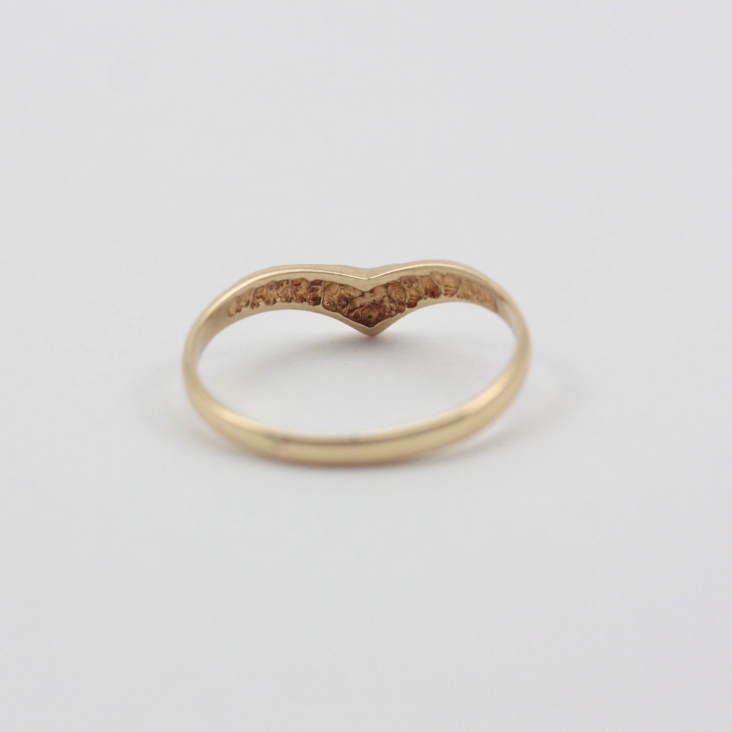 Dainty Vintage 9ct Gold and Diamond Heart Wishbone Ring, 1992