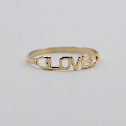 Dainty Vintage 9ct Gold 'LOVE' Ring