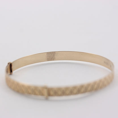 Ladies 9ct Yellow Gold Patterned Expandable Bangle 4.1g