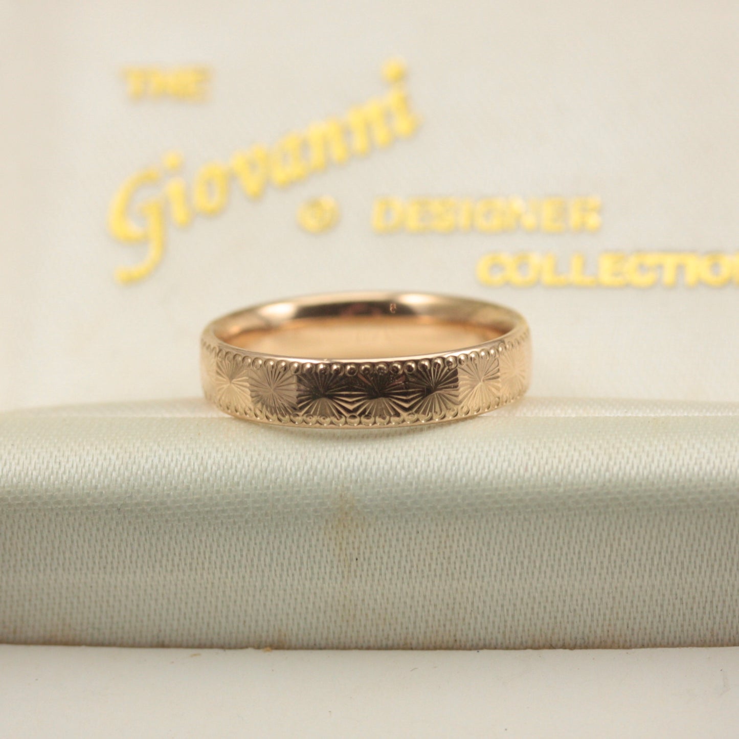 Pre-owned 9ct Gold Sunburst Band Ring
