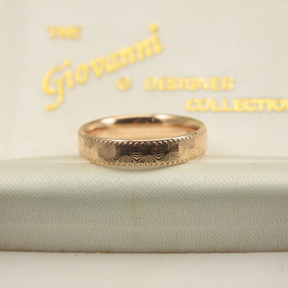 Pre-owned 9ct Gold Sunburst Band Ring
