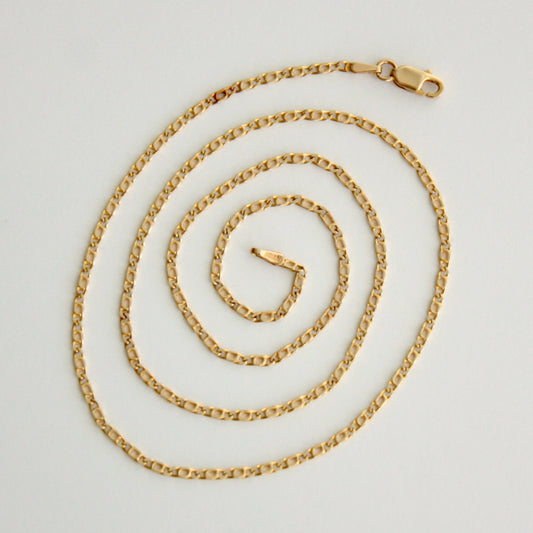 Pre-owned Italian 14K Gold Fancy Link Chain Necklace, 20 inches