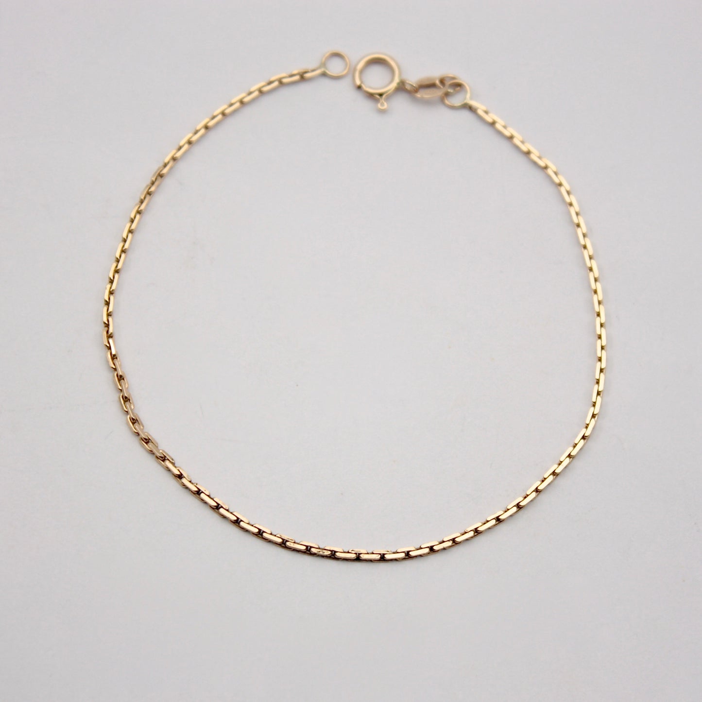 Vintage 9ct Gold Diamond Cut Rectangle Link Bracelet, 7.25 inches, 1983