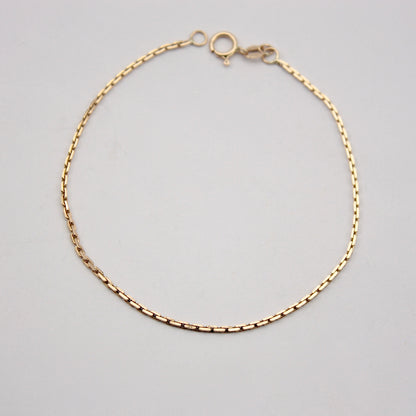 Vintage 9ct Gold Diamond Cut Rectangle Link Bracelet, 7.25 inches, 1983