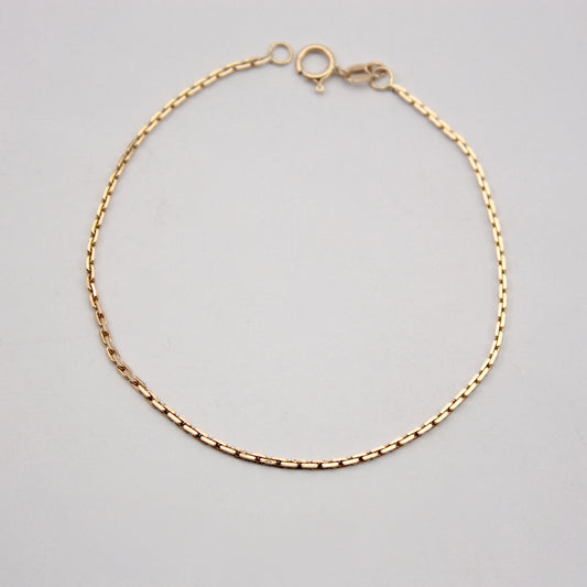 Vintage 9ct Gold Diamond Cut Rectangle Link Bracelet, 7.25 inches, 1983