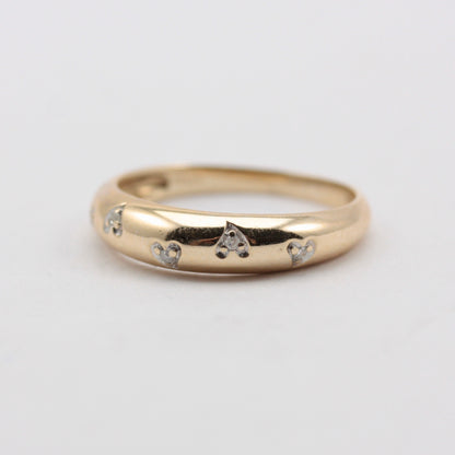 Pre-owned 9ct Gold Diamond Hearts Ring