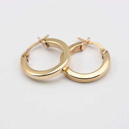 Pre-owned 9ct Gold Plain Hoop Earrings, 2002