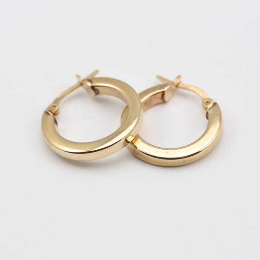 Pre-owned 9ct Gold Plain Hoop Earrings, 2002
