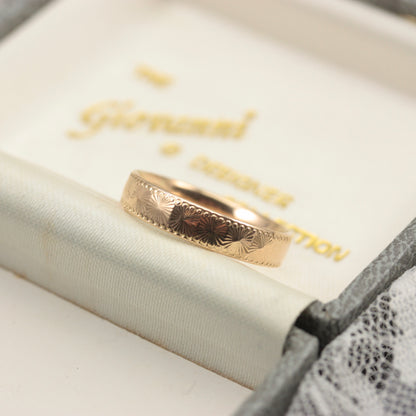 Pre-owned 9ct Gold Sunburst Band Ring