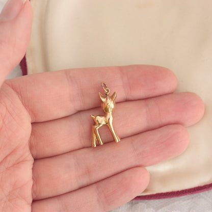 Vintage 9ct Gold Bambi / Deer Charm, 1973