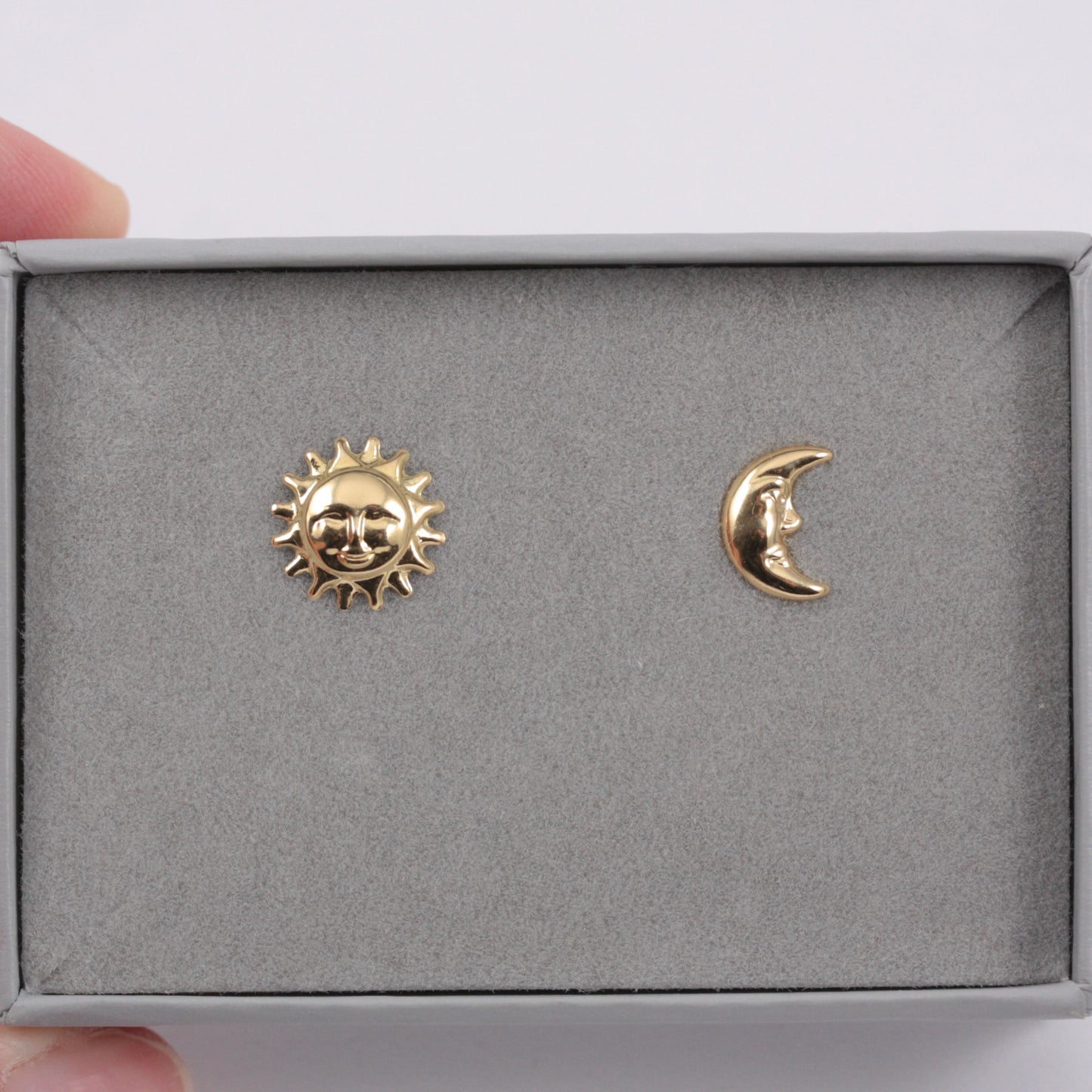 Pre-owned 18ct Gold Sun and Moon Stud Earrings