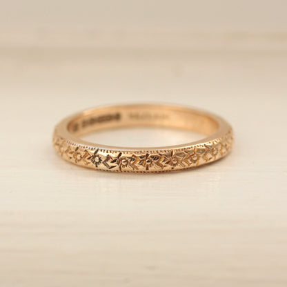 vintage patterned wedding band