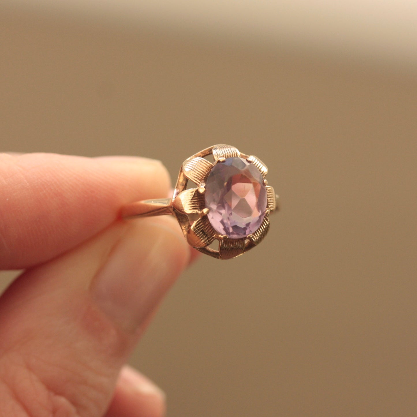 vintage amethyst flower ring