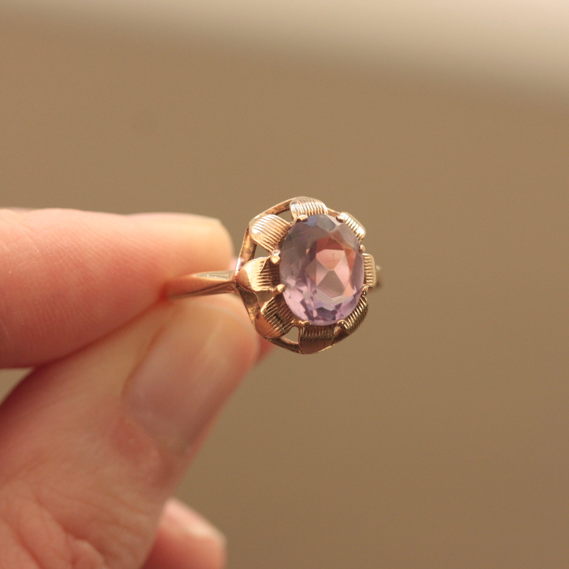 vintage amethyst flower ring
