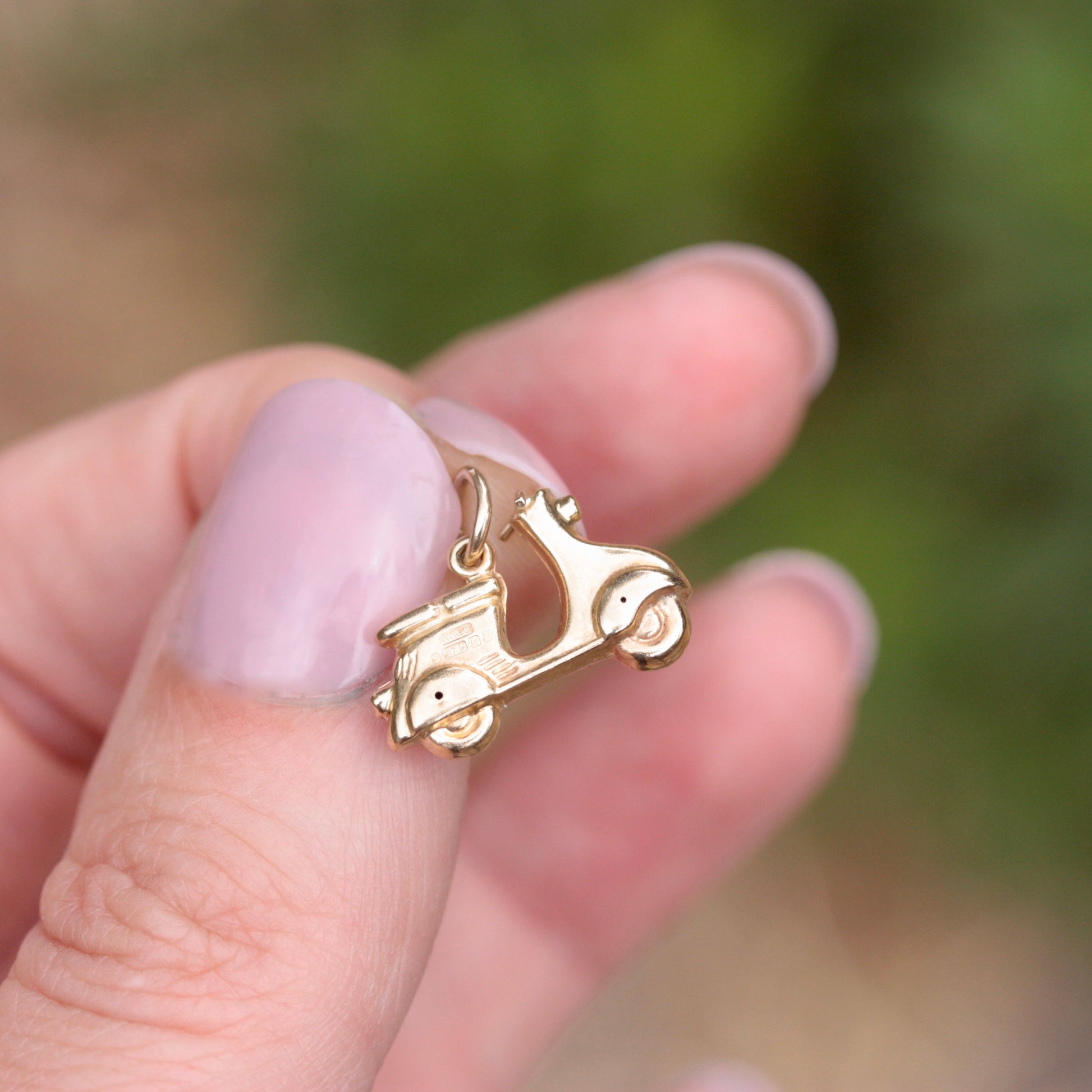 vintage 9ct gold scooter charm