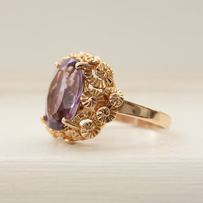 9ct gold 1970s cocktail ring